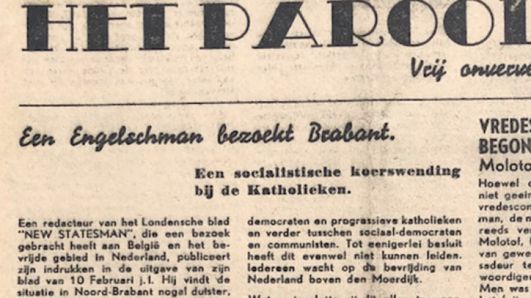 De krant van 27 april 1945 (Foto: Jan de Wit).